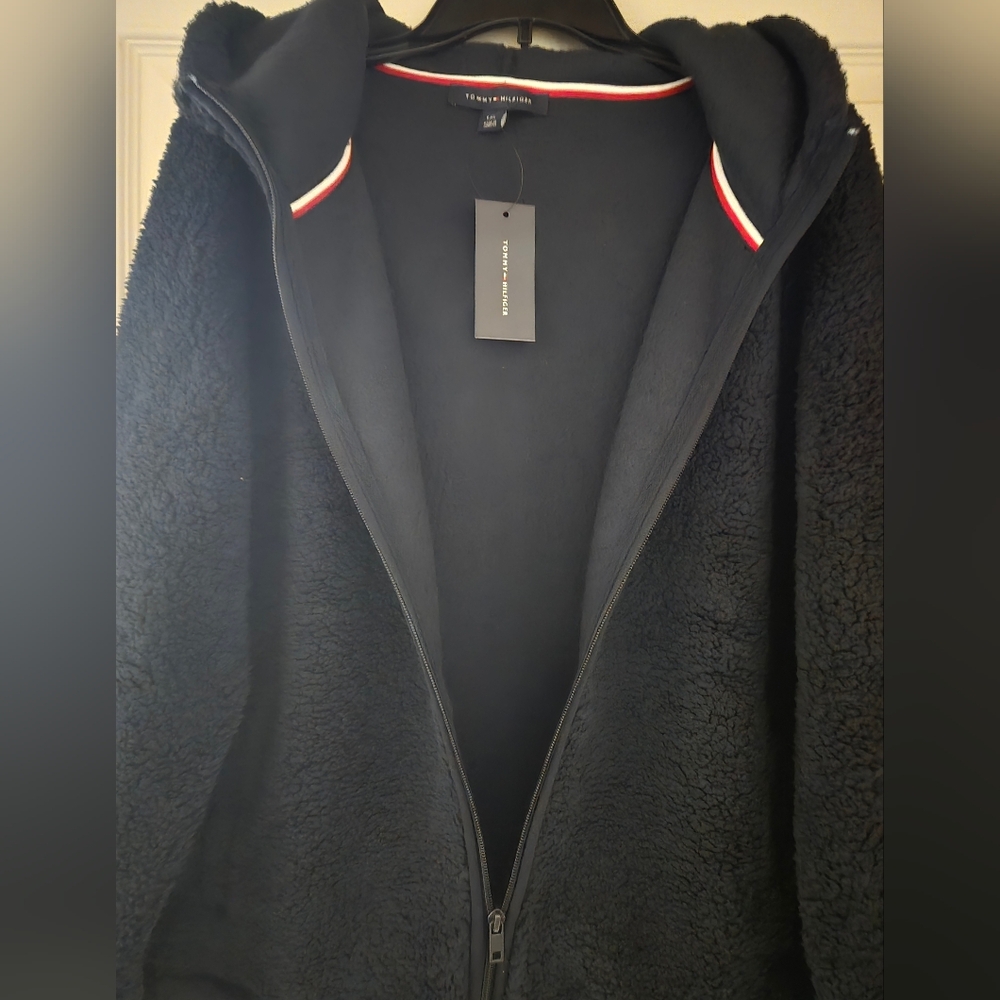 Tommy Hilfiger Dark Blue Sherpa Jacket - Picture 3 of 3